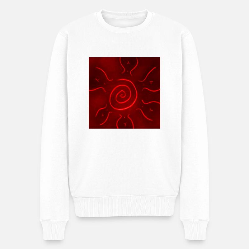 FEURIGE SONNE - Männer Premium Bio Pullover - Weiß