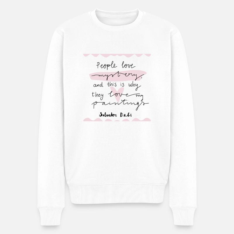 rosa Kunstzitat Handlettering - Männer Premium Bio Pullover - Weiß