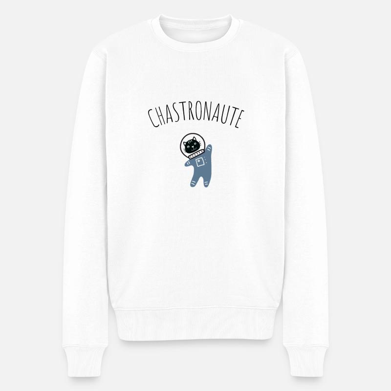 chastronaute - Pull Premium bio Homme - blanc