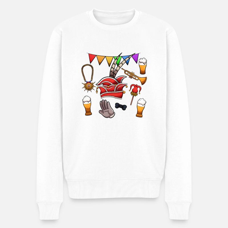 Niederländische Karnevalselemente - Männer Premium Bio Pullover - Weiß