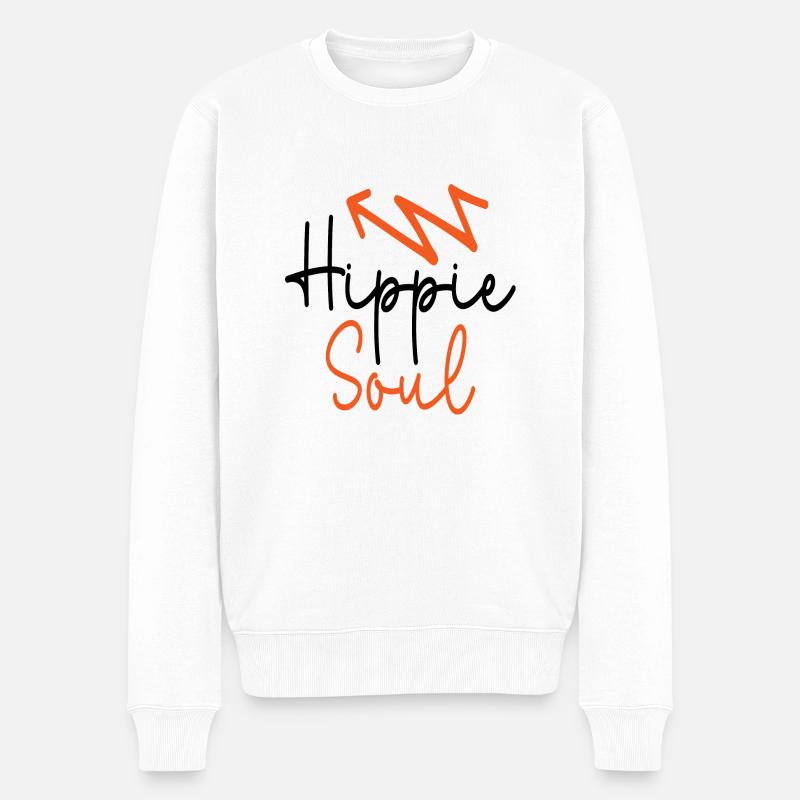 Hippie Soul - Männer Premium Bio Pullover - Weiß