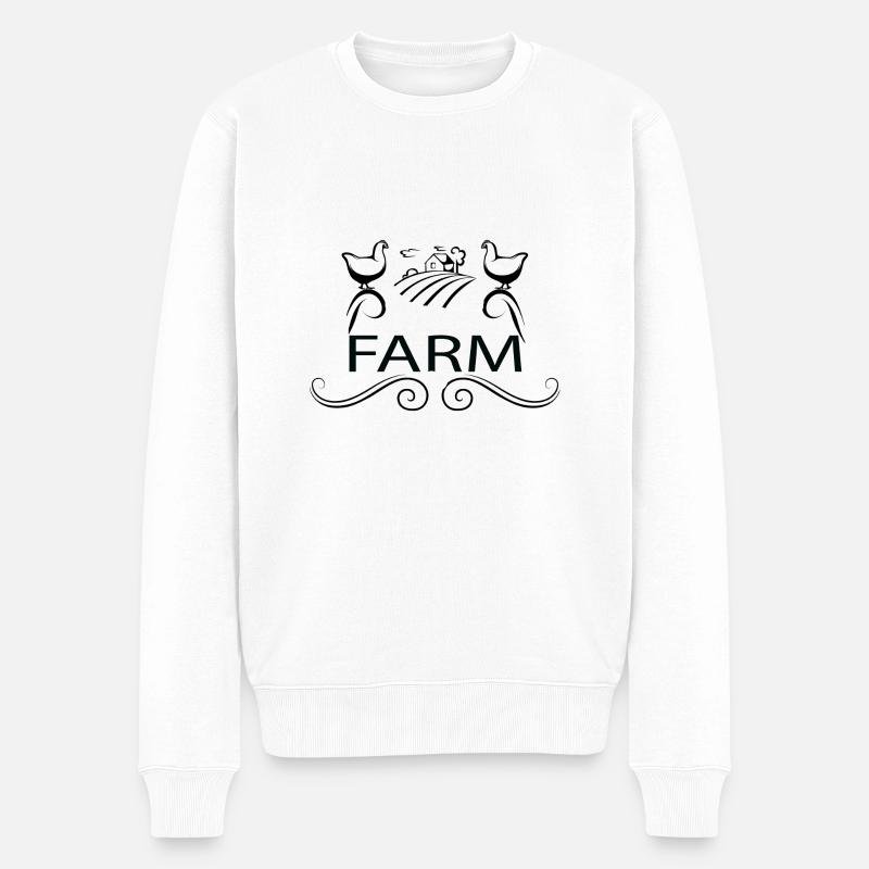 Farm - Männer Premium Bio Pullover - Weiß