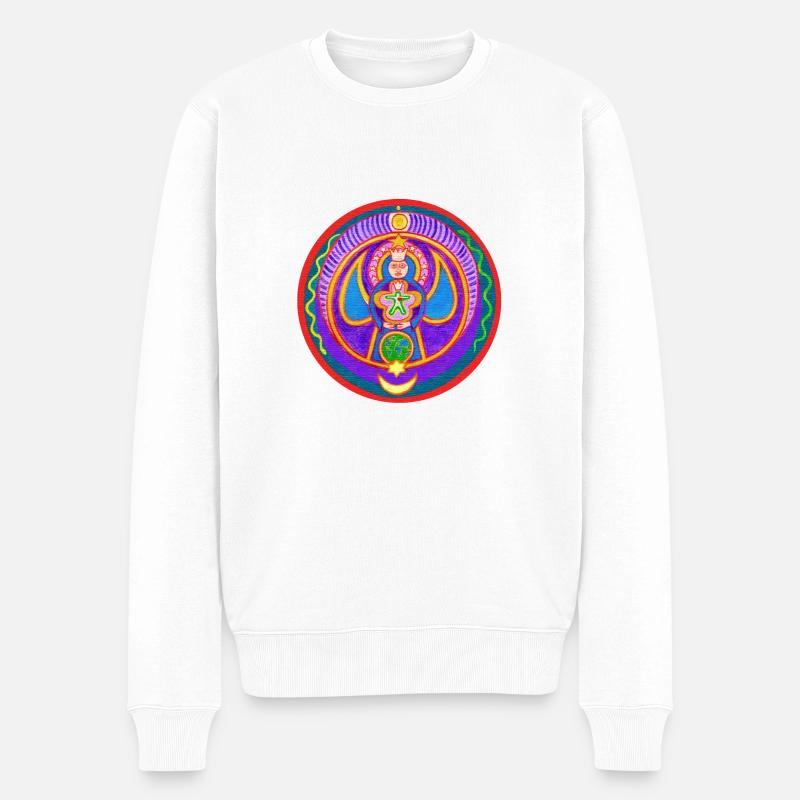 WORLD LOVE MANDALA - Pull Premium bio Homme - blanc
