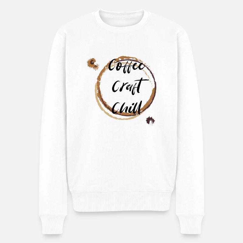 Café - Pull Premium bio Homme - blanc