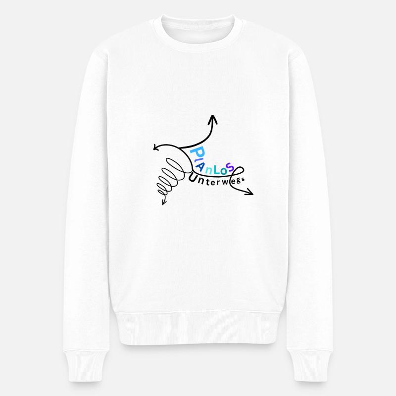 Planlos unterwegs - Männer Premium Bio Pullover - Weiß