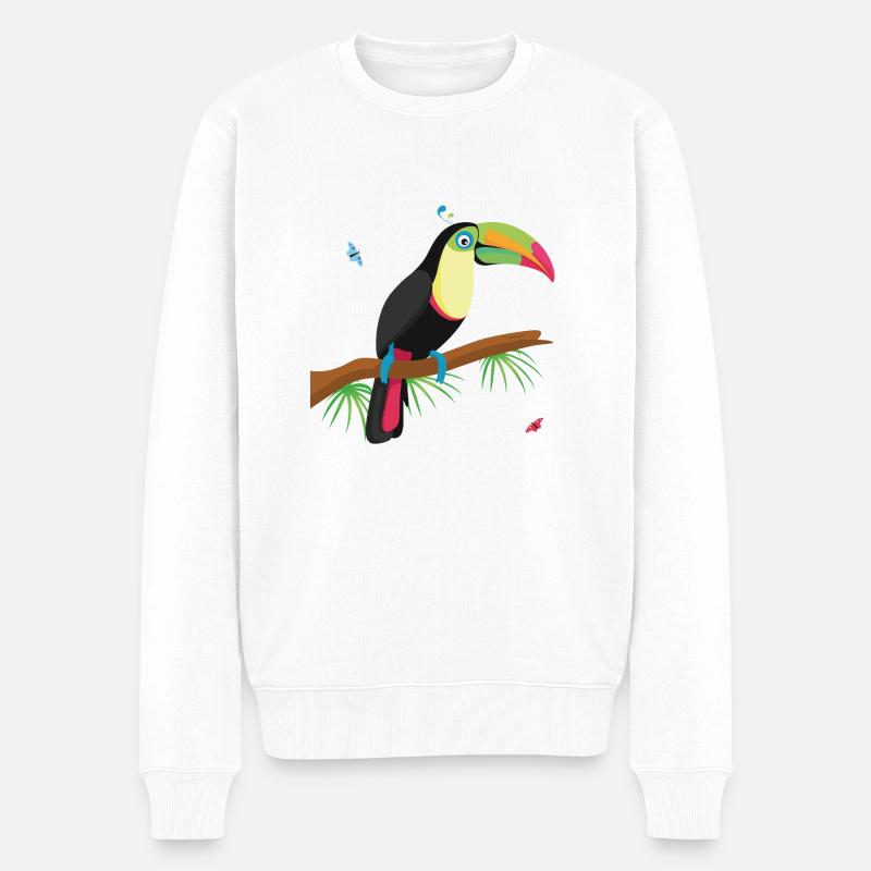 Tukan - Männer Premium Bio Pullover - Weiß