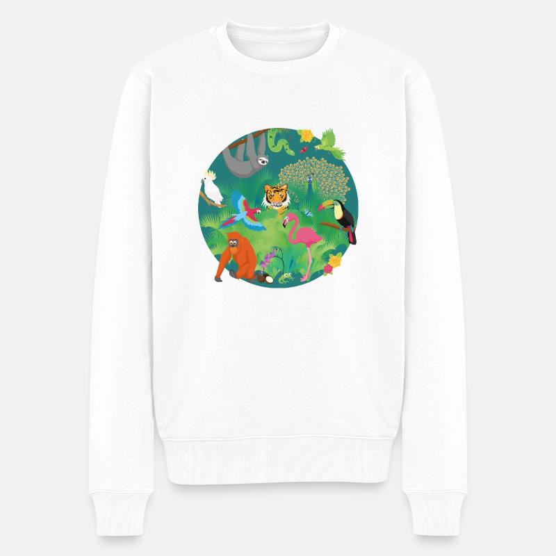 Drôle de jungle - Pull Premium bio Homme - blanc