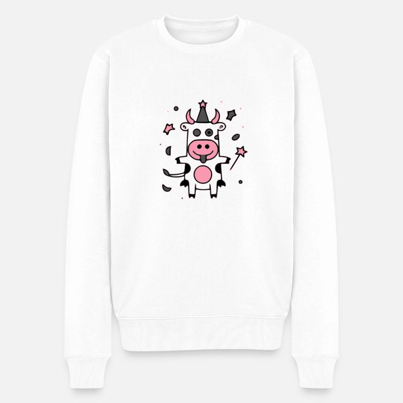 Mili die Kuhfee - Männer Premium Bio Pullover - Weiß