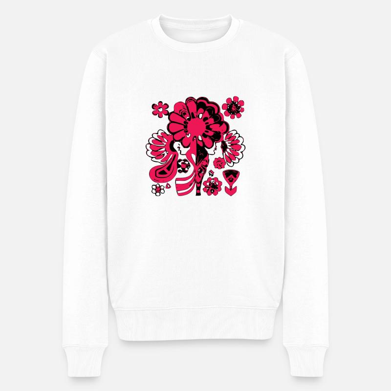 Fleurs des années 70 - Pull Premium bio Homme - blanc
