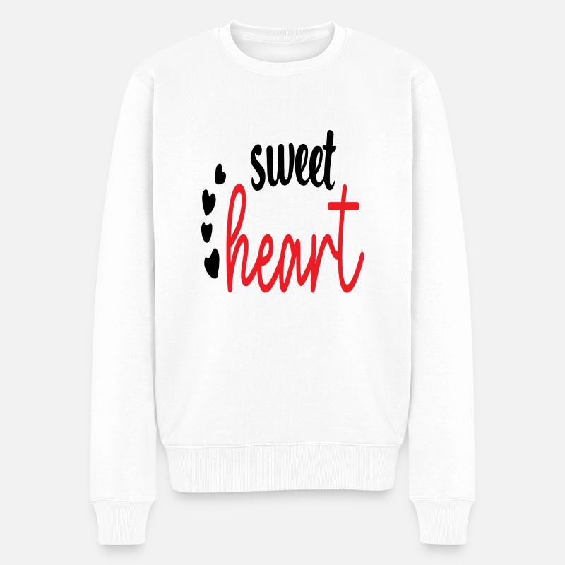 Sweet Heart - Männer Premium Bio Pullover - Weiß