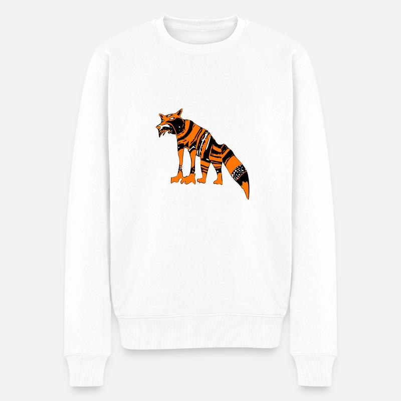 Proli der hungrige Fuchs - Männer Premium Bio Pullover - Weiß