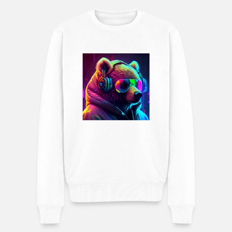 Ours de jeu cool - Pull Premium bio Homme - blanc