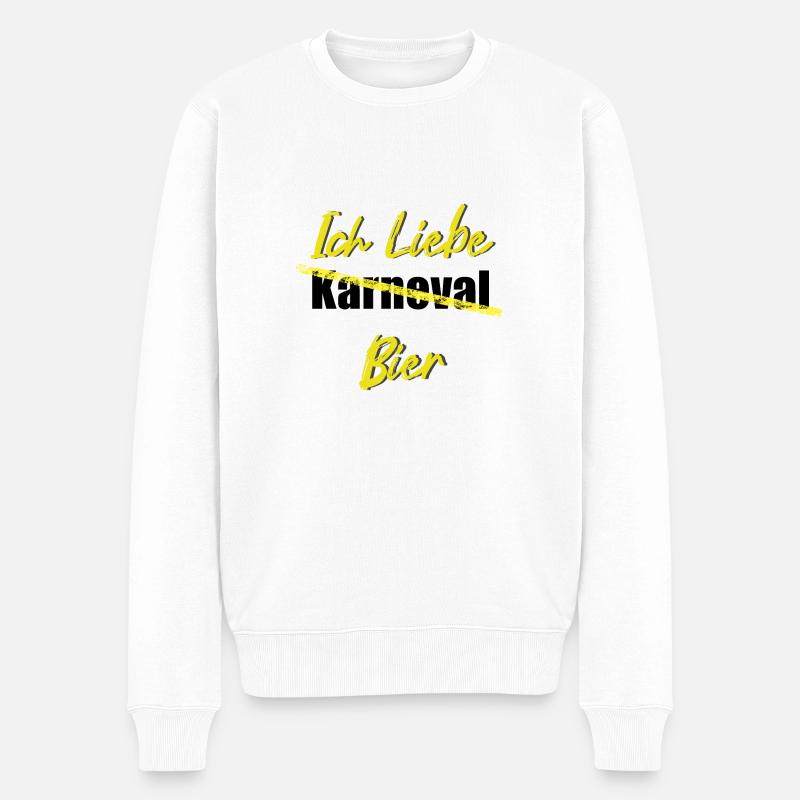 Ich liebe Bier - Männer Premium Bio Pullover - Weiß