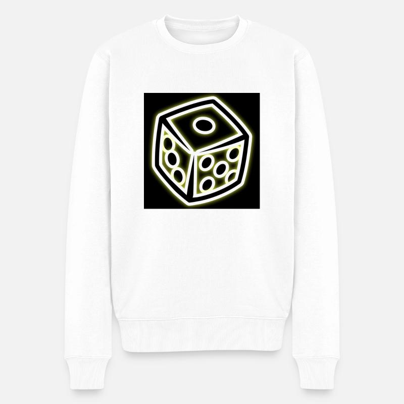 Würfel (Einzeln) - Männer Premium Bio Pullover - Weiß