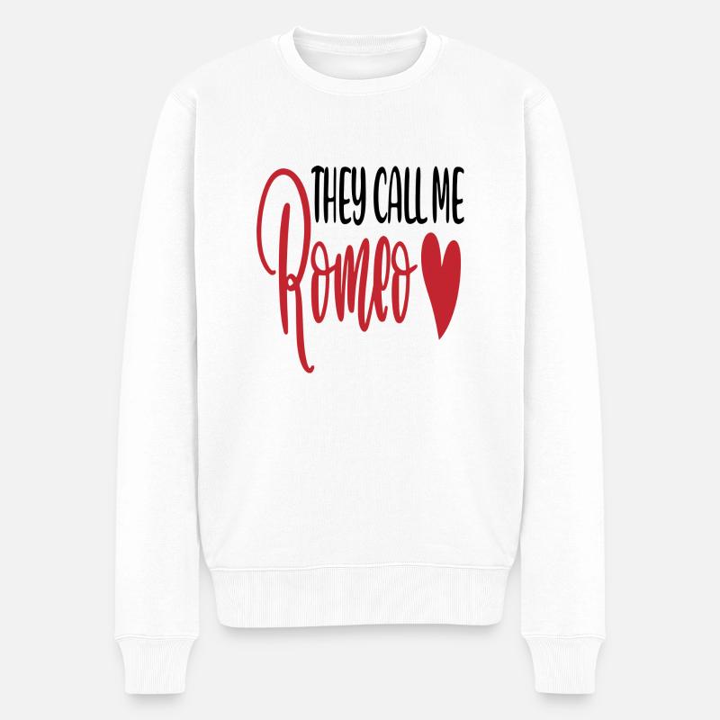 They call me Romeo - Männer Premium Bio Pullover - Weiß