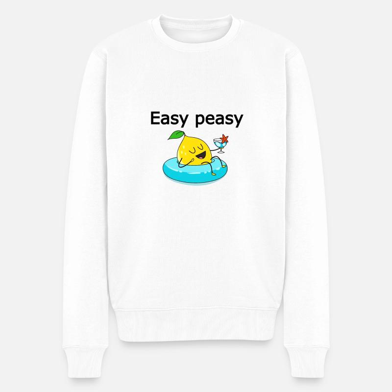 Easy Peasy Lemon Squeezy - Männer Premium Bio Pullover - Weiß