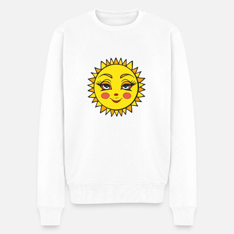 Gesicht von Madame Soleil - Männer Premium Bio Pullover - Weiß