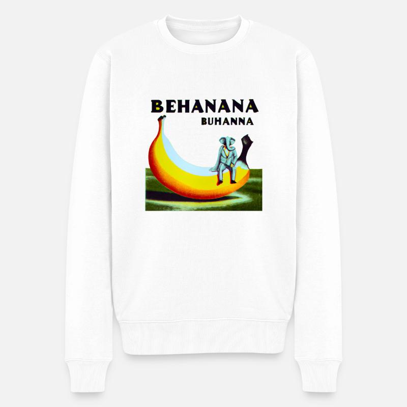 Behanana Buhanna - Männer Premium Bio Pullover - Weiß