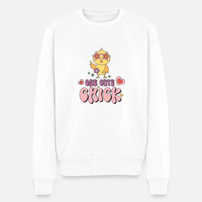 Un poussin mignon - Pull Premium bio Homme - blanc