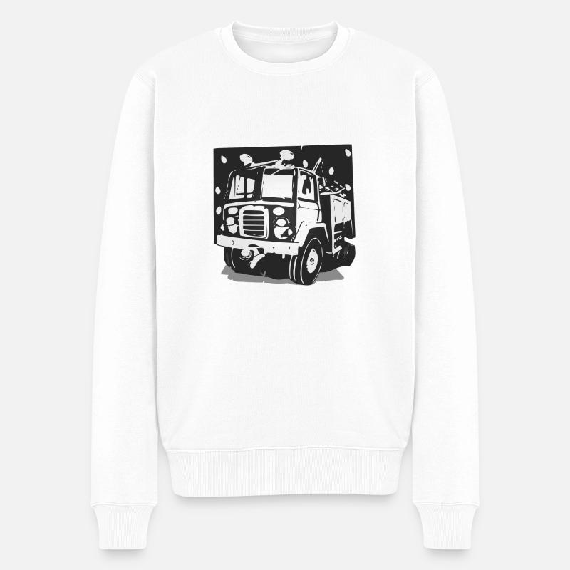 Feuerwehrauto - Männer Premium Bio Pullover - Weiß