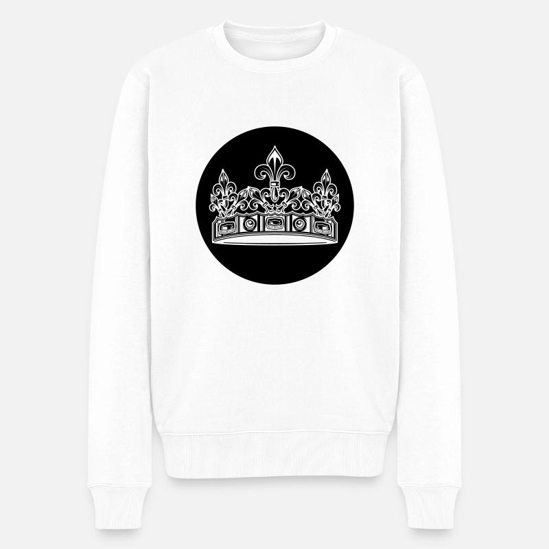 Krone - Männer Premium Bio Pullover - Weiß