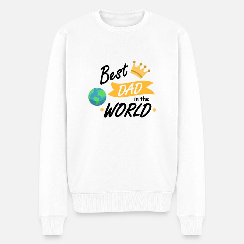Best Dad in the World - Männer Premium Bio Pullover - Weiß