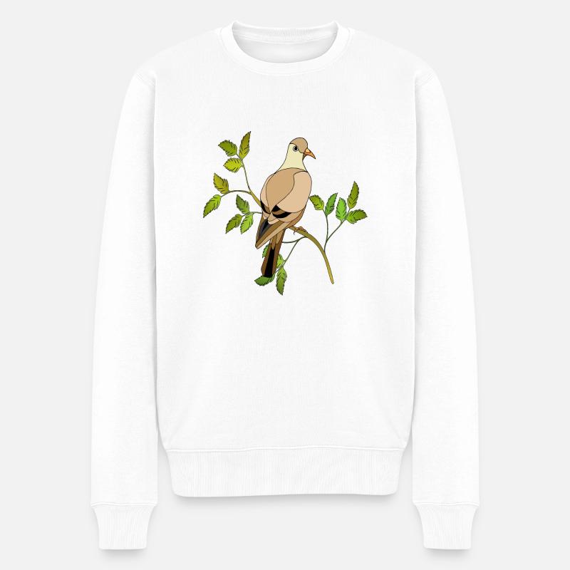 Vogel - Männer Premium Bio Pullover - Weiß