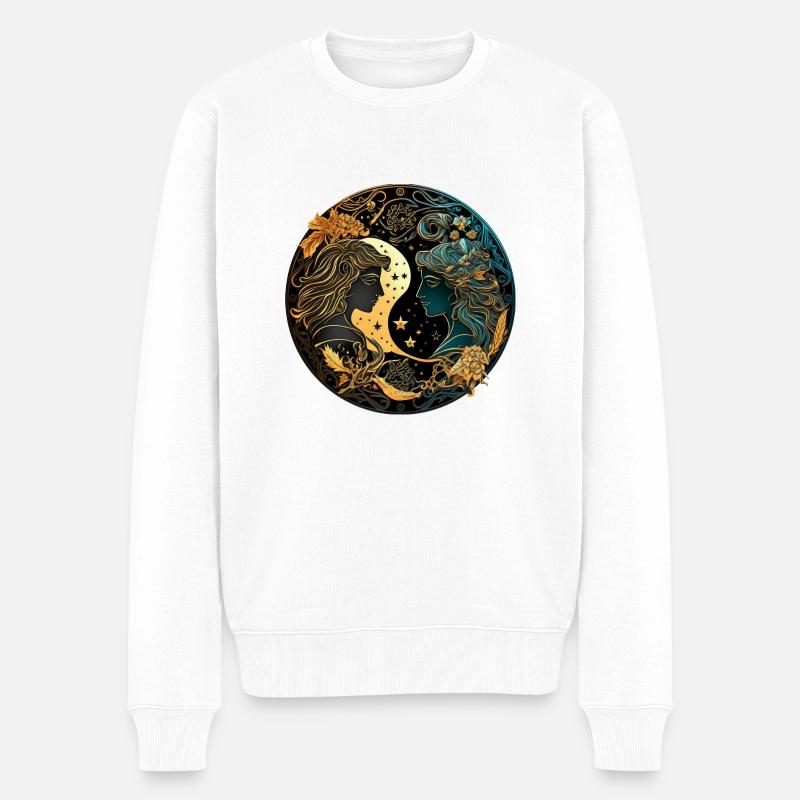 Gemini - Männer Premium Bio Pullover - Weiß