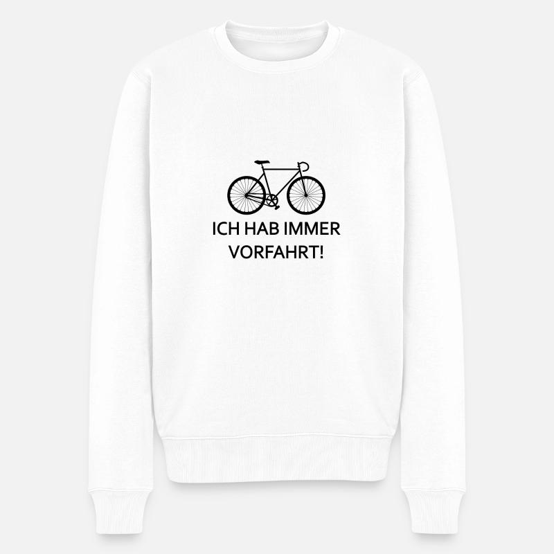 Ich hab immer Vorfahrt - Männer Premium Bio Pullover - Weiß