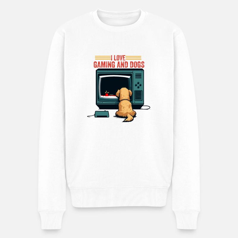 Geschenkidee für Spielhunde - Männer Premium Bio Pullover - Weiß