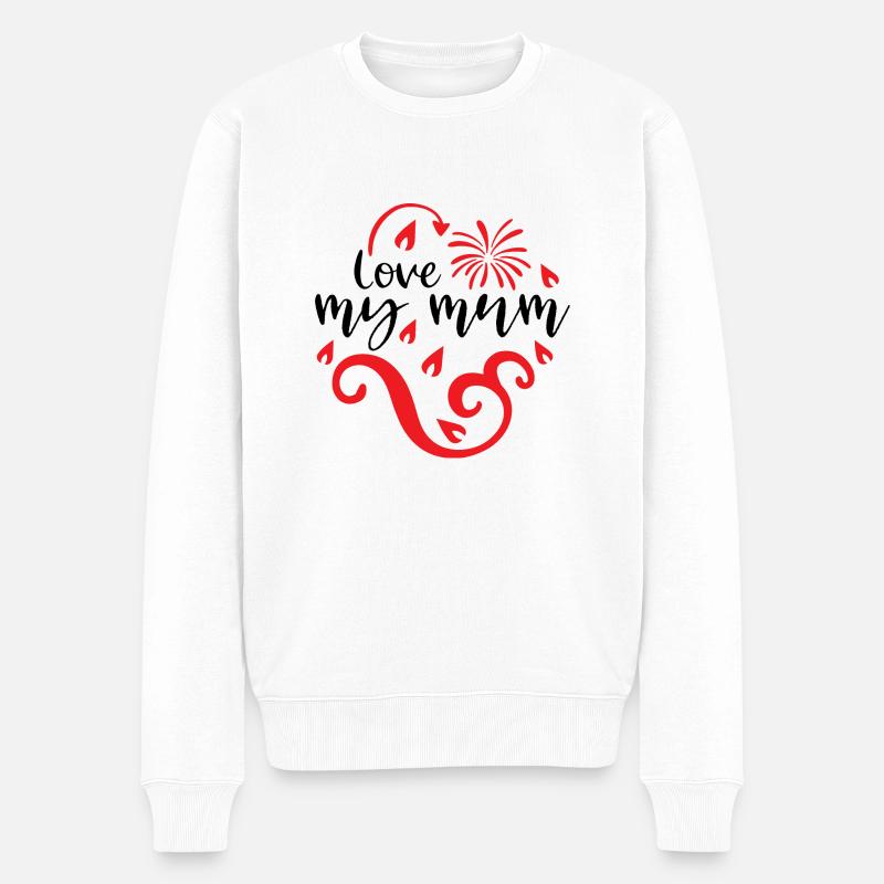 Love my mum - Männer Premium Bio Pullover - Weiß