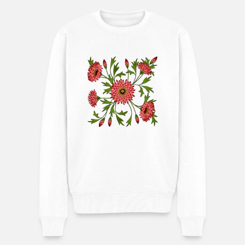 Fleur - Pull Premium bio Homme - blanc