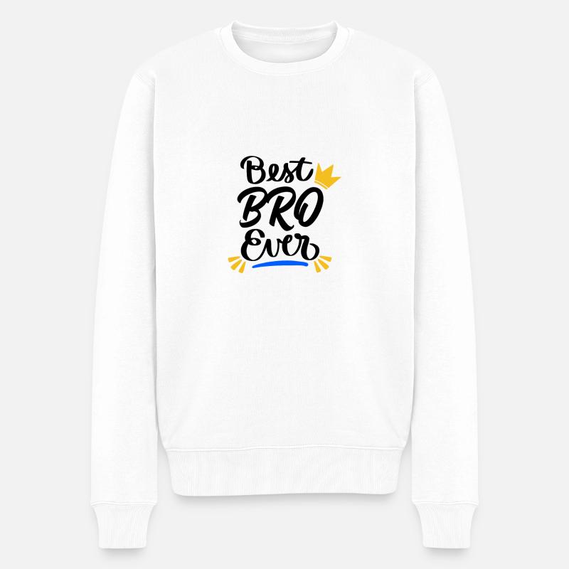 Best bro ever - Männer Premium Bio Pullover - Weiß