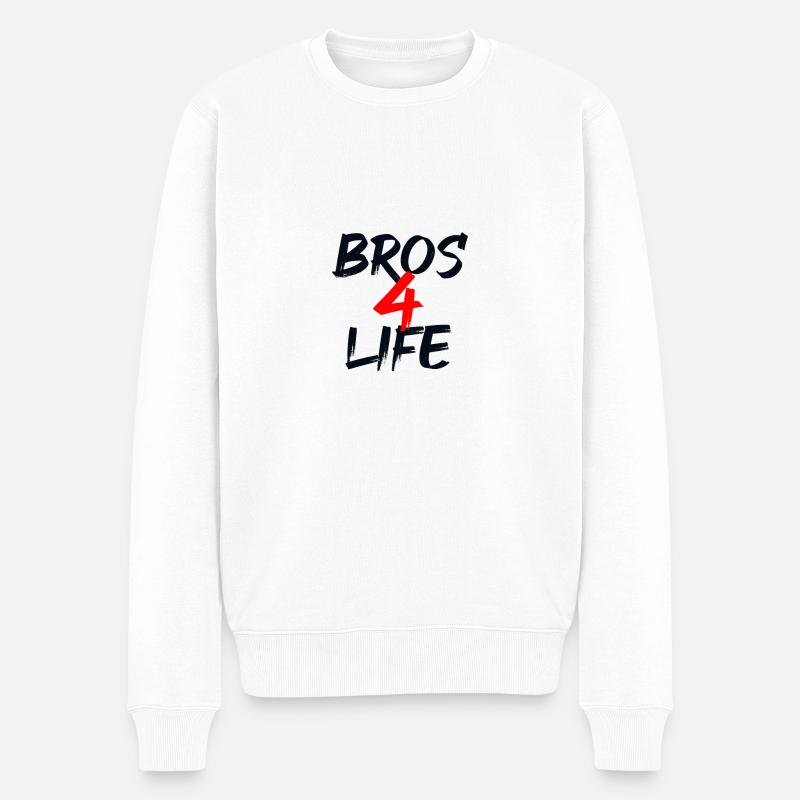 Bros 4 Life - Männer Premium Bio Pullover - Weiß