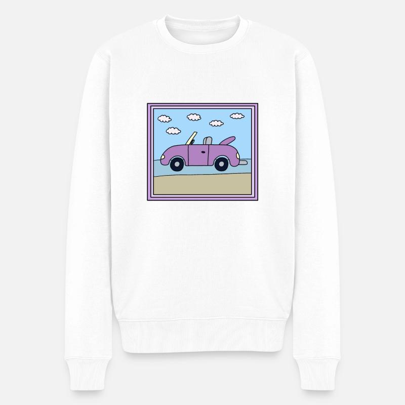 Auto Design - Männer Premium Bio Pullover - Weiß