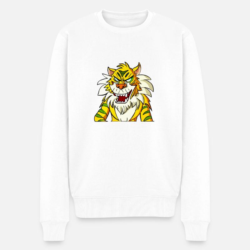 Exe le tigre grognon - Pull Premium bio Homme - blanc