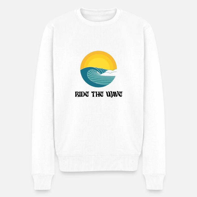 Ride the wave - Männer Premium Bio Pullover - Weiß