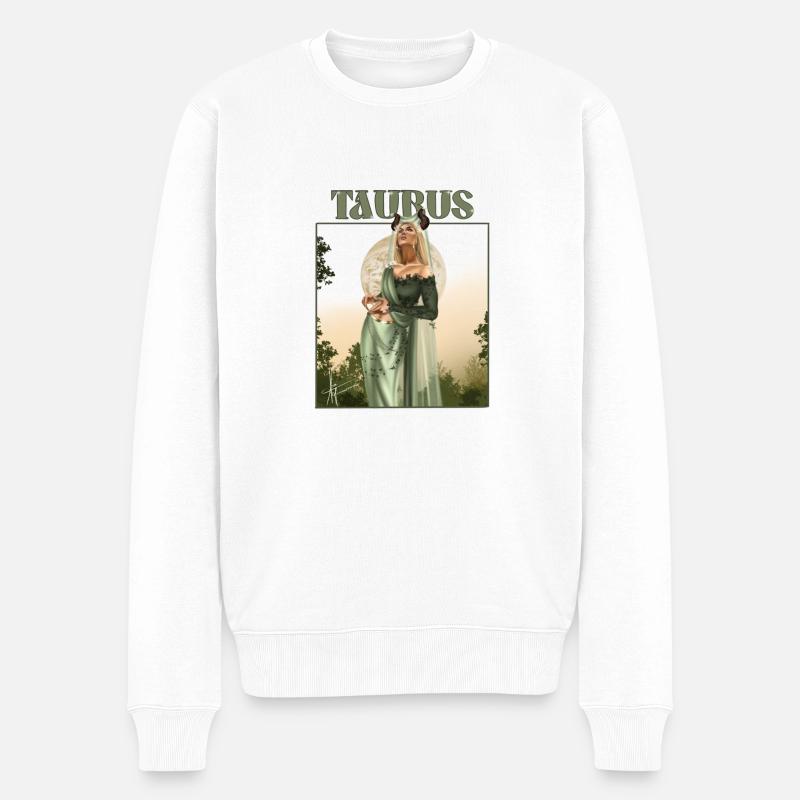 Taurus - Männer Premium Bio Pullover - Weiß