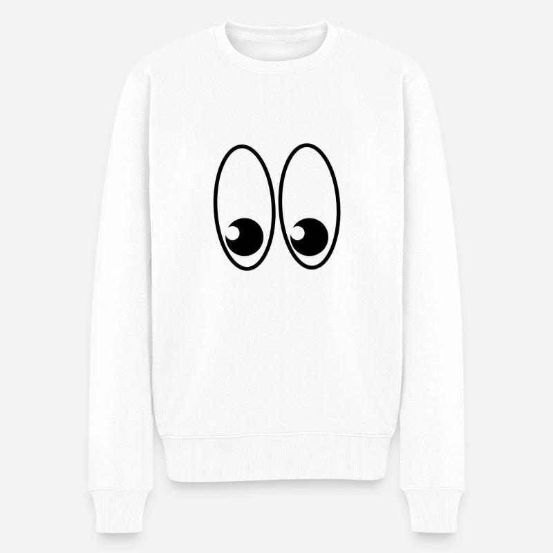 Augen - Männer Premium Bio Pullover - Weiß