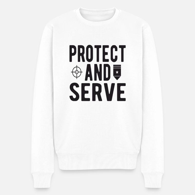 Protéger et servir - Pull Premium bio Homme - blanc