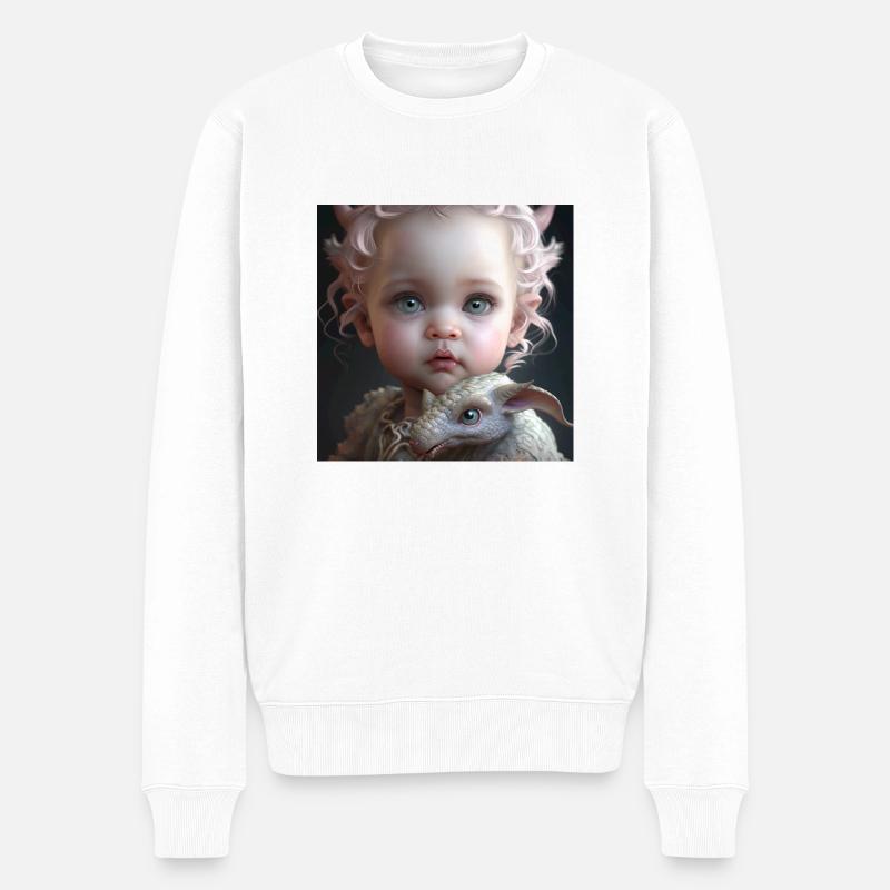 Fantasy Girl Geschenk - Männer Premium Bio Pullover - Weiß