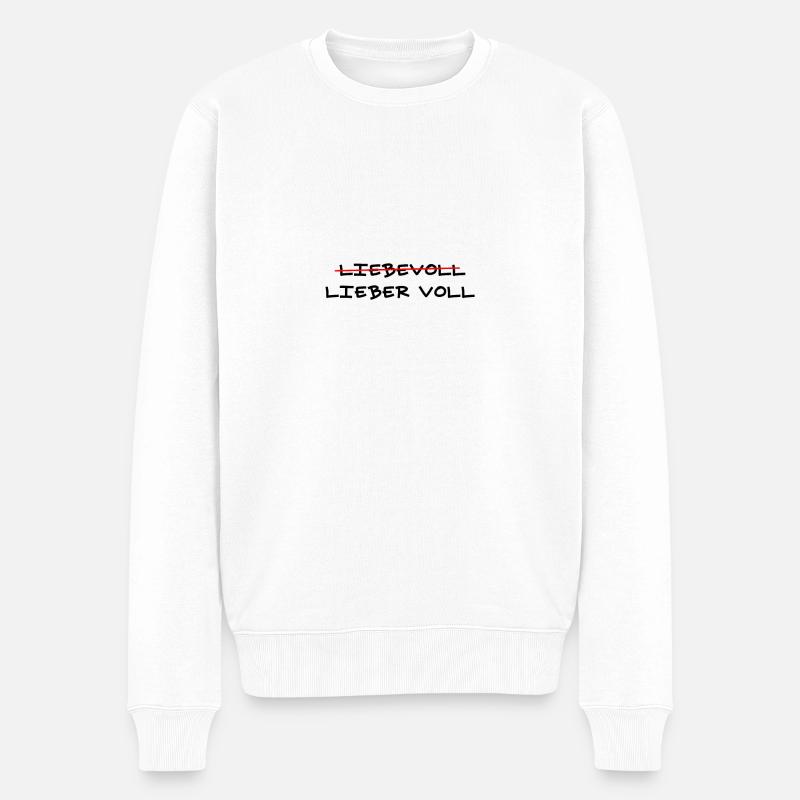 Liebervoll - Männer Premium Bio Pullover - Weiß