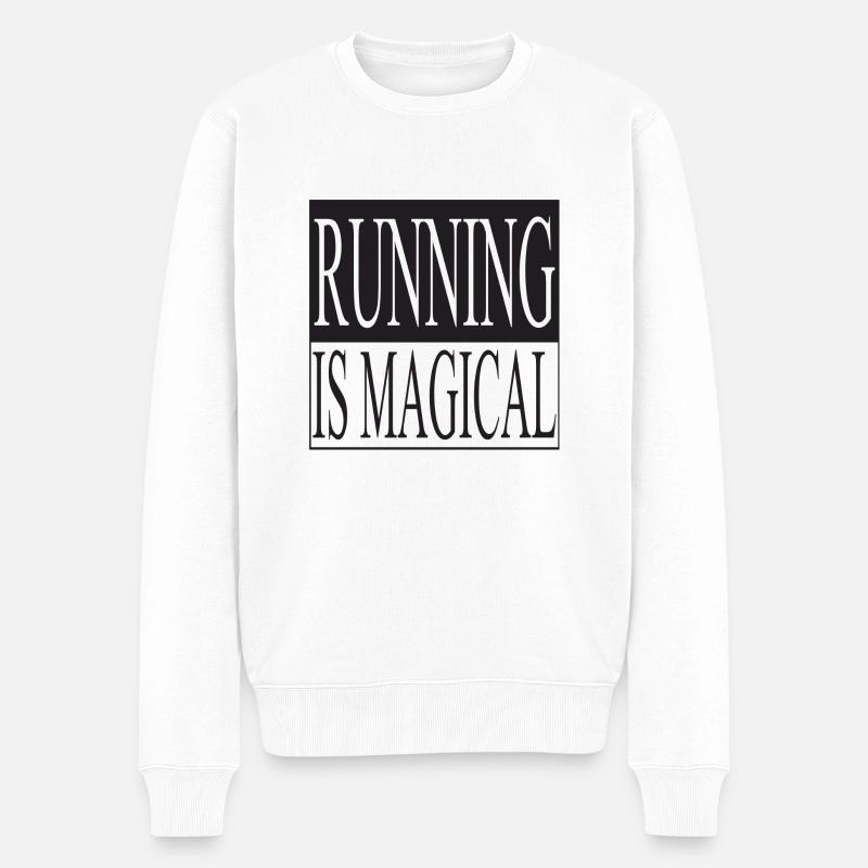 Running is Magical - Männer Premium Bio Pullover - Weiß