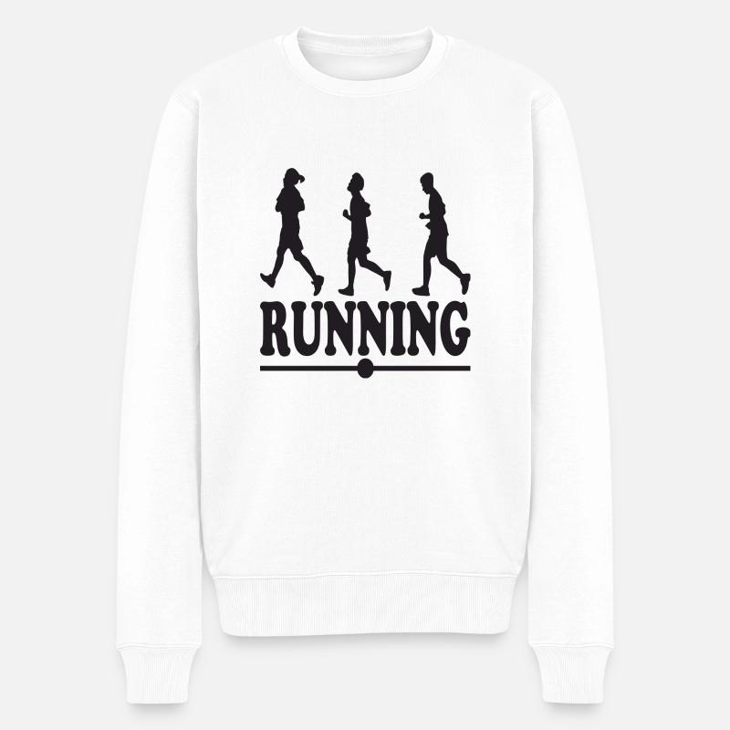 Running - Männer Premium Bio Pullover - Weiß