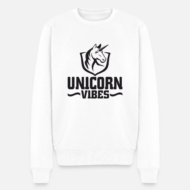 Vibrations licorne - Pull Premium bio Homme - blanc