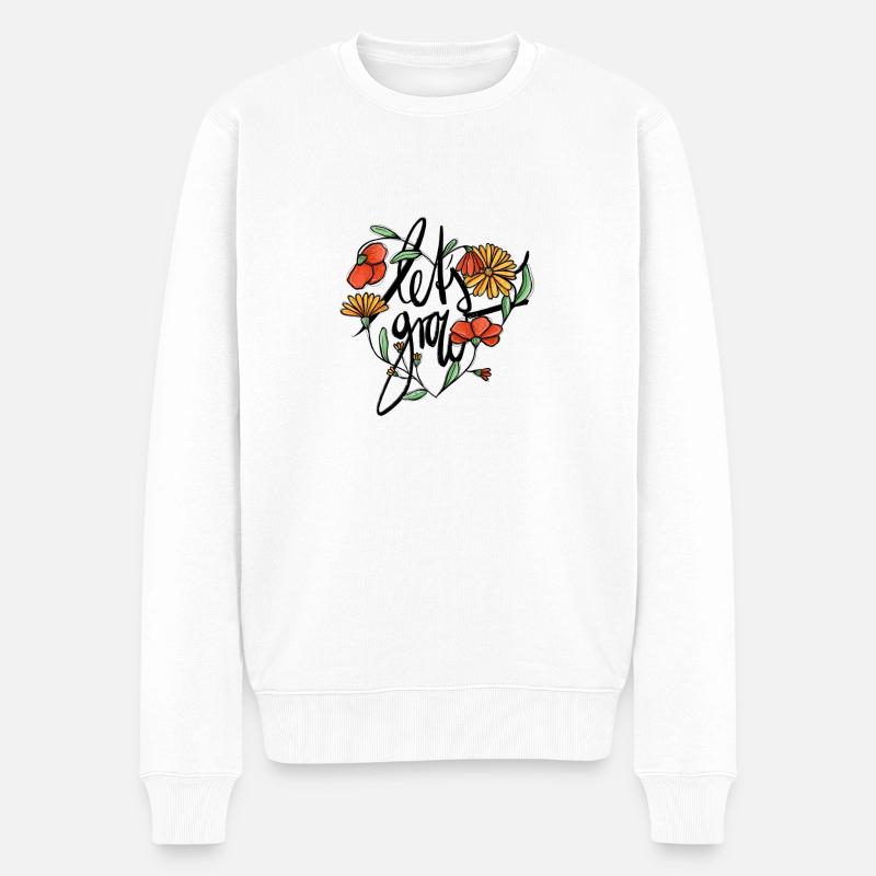 Cœur de fleurs Grandissons - Pull Premium bio Homme - blanc