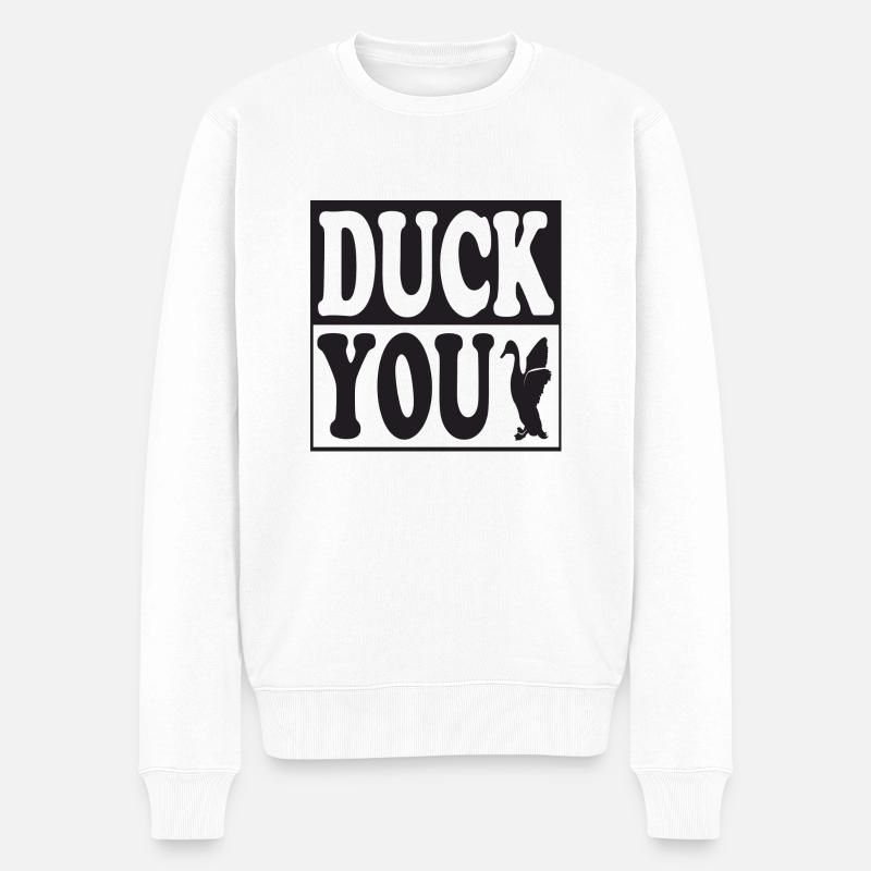 Duck You - Männer Premium Bio Pullover - Weiß