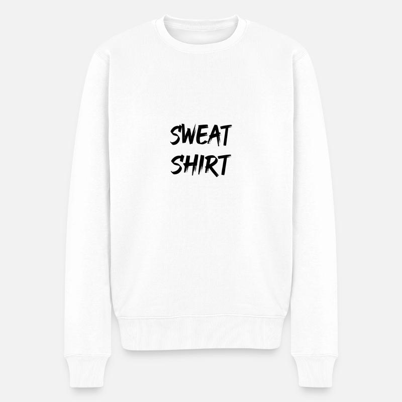 SWEAT SHIRT - Männer Premium Bio Pullover - Weiß