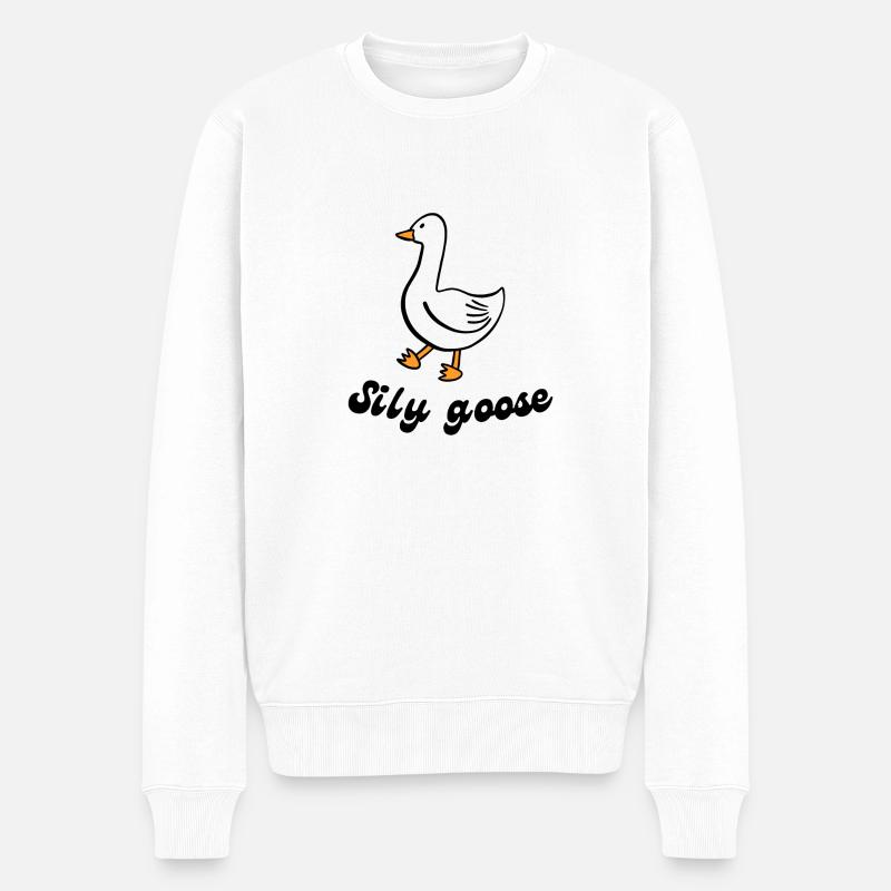 Sily Gans - Männer Premium Bio Pullover - Weiß