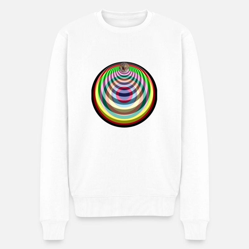 pop art psychédélique chat - Pull Premium bio Homme - blanc